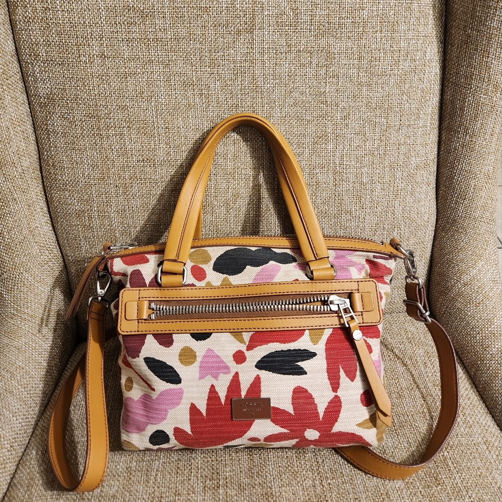Fossil Floral Handbag Purse Crossbody - Picture 11 of 16